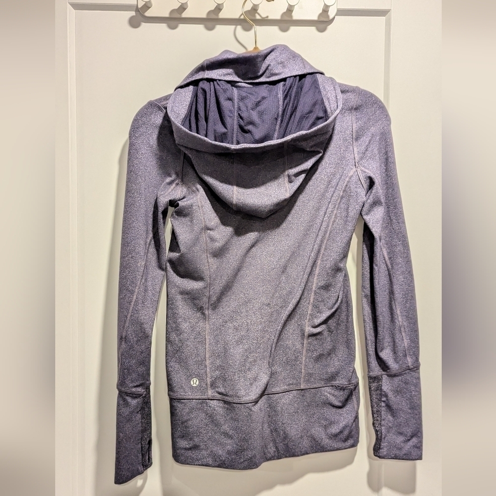 Lululemon Hooded Stride Jacket Heathered Charcoal Grey and Purple - Picture 6 of 10